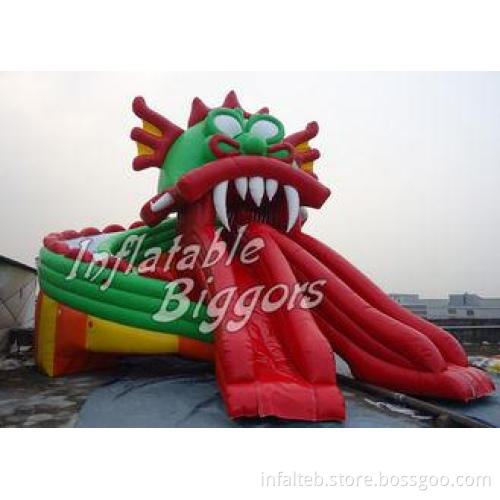 Dragon Red Huge Inflatable Water Park HR4040 EN71 For Pond